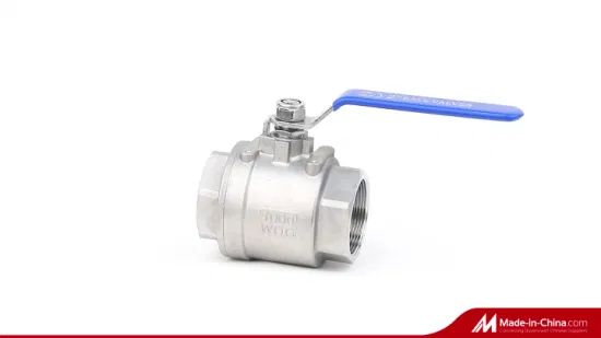 SS304 316 Stainless Steel Handle with Locking Internal Thread BSPP BSPT NPT 2PC Ball Valve